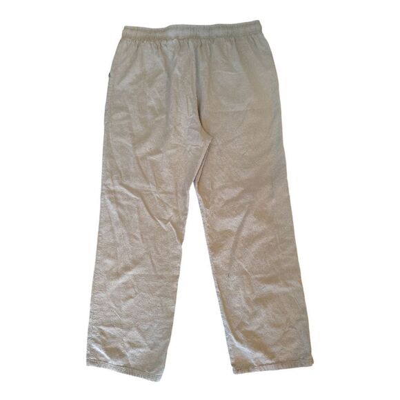 Khaki Sun Print Pull On Cotton Linen Hippie Trouser Pants Size Large - Picture 7 of 14